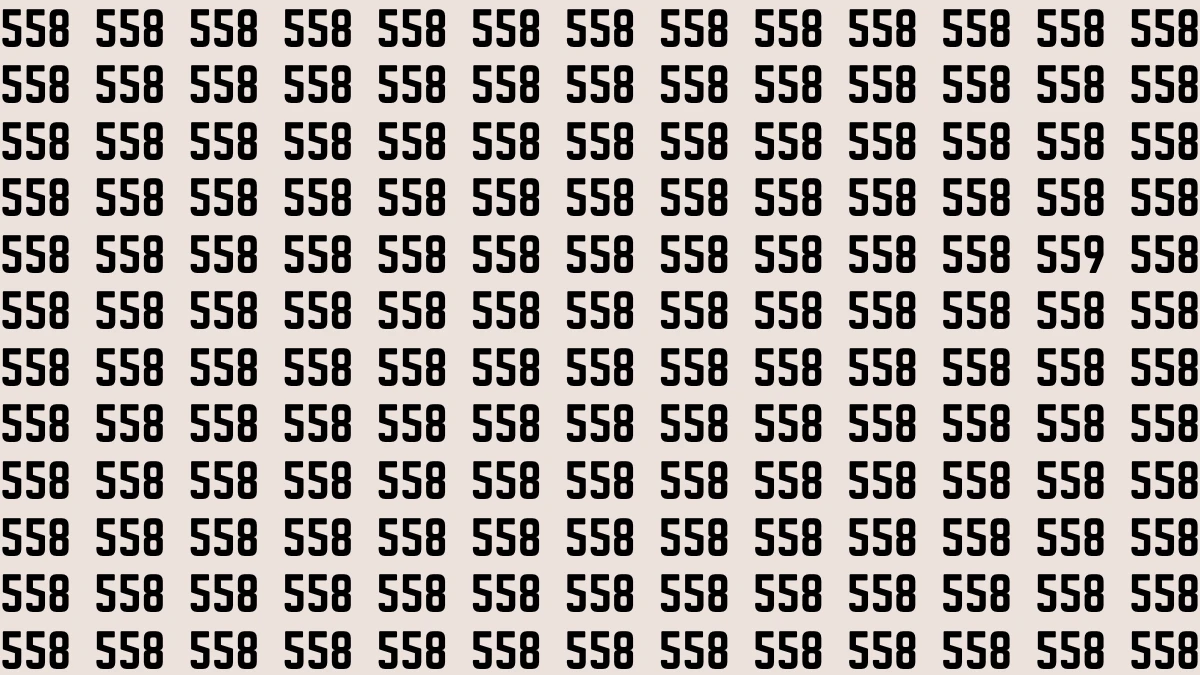 Brain Test: If you have Eagle Eyes Spot the number 559 among 558 in 8 Secs