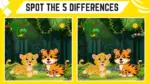 Spot the 5 Difference Picture Puzzle Game: Only Extra Sharp Eyes Can Spot the 5 Differences in this Tiger and Cheetah Image in 12 Secs