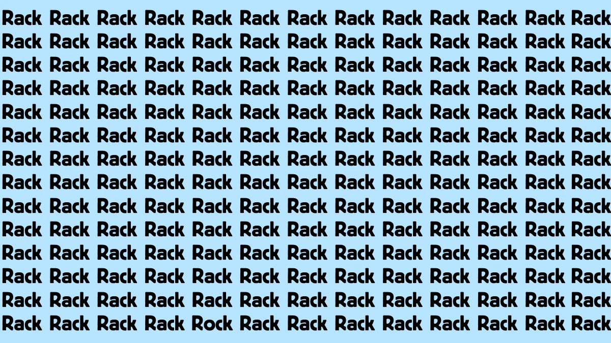 Brain Teaser IQ Test: Only 2 out of 10 people can spot the Word Rock among Rack in 7 Secs