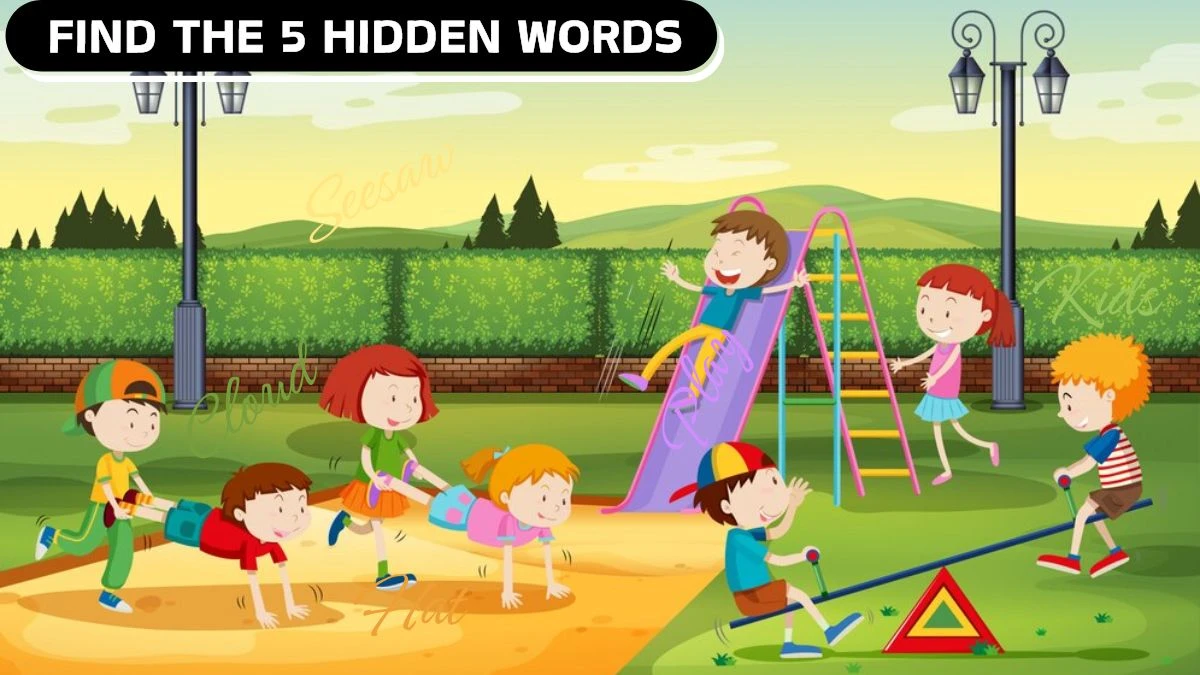 Brain Teaser IQ Test: Only detective minds can spot the 5 Hidden Words in this Park Image in 10 Secs