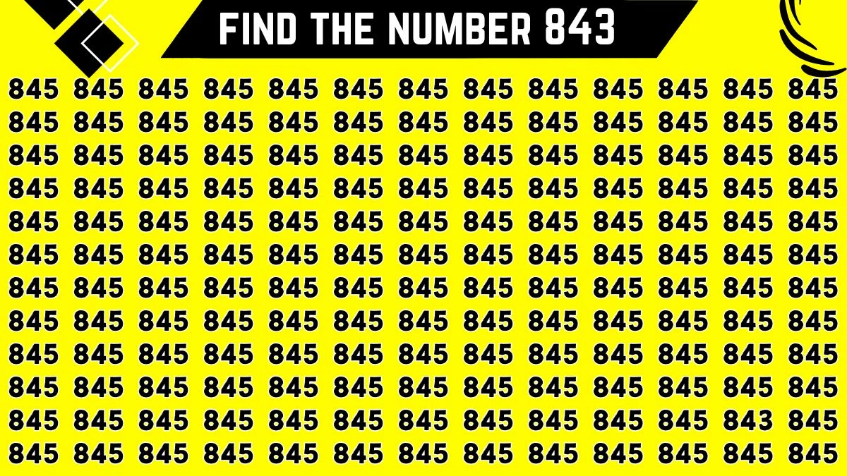 Brain Teaser: Only Sharp eyes Can Spot the Number 843 in 8 Secs