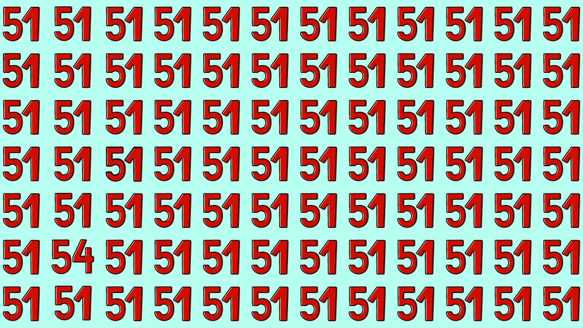 Brain Test: If you have Eagle Eyes Spot the number 54 among 51 in 8 Secs