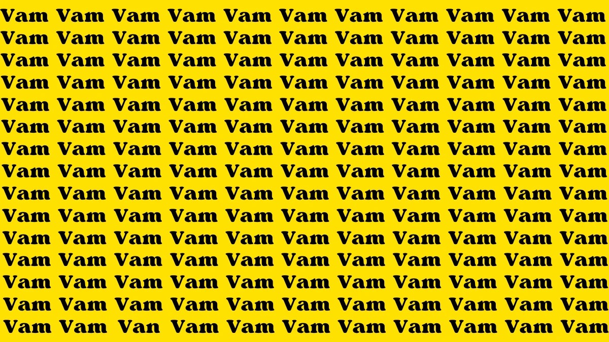 Brain Test: If you have Sharp Eyes Spot the Word Van in 10 Secs