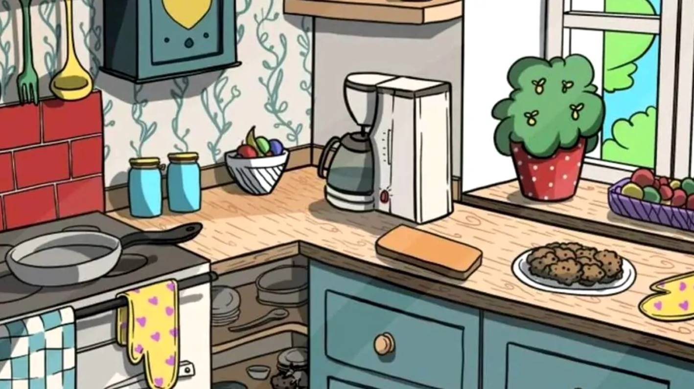 Can you find the mouse hidden in the kitchen picture! Only 1 in 100 people can do it very fast