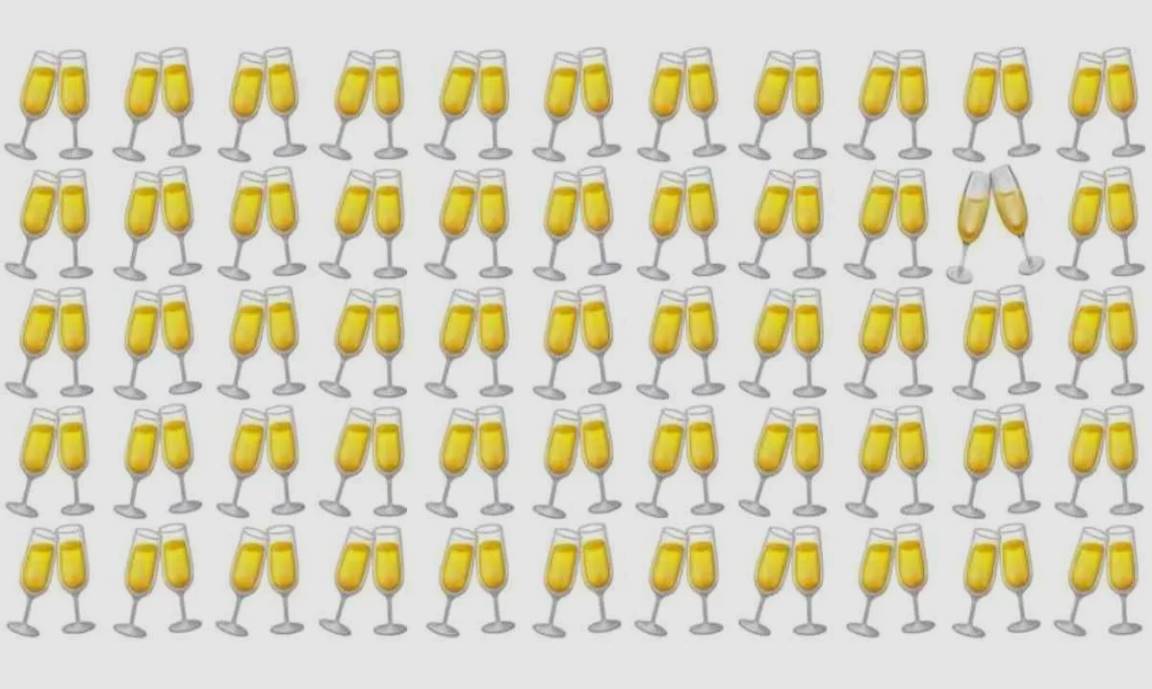 Can you spot the different looking pair of champagne glasses? Test your sight and attention!