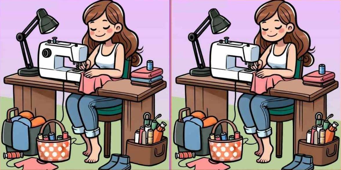 Find the 3 differences in the woman stitching scene in 36 seconds. Is the time enough for you?