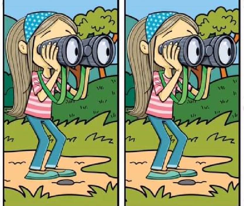 Find the one difference hidden in this image of a girl. Your time is limited