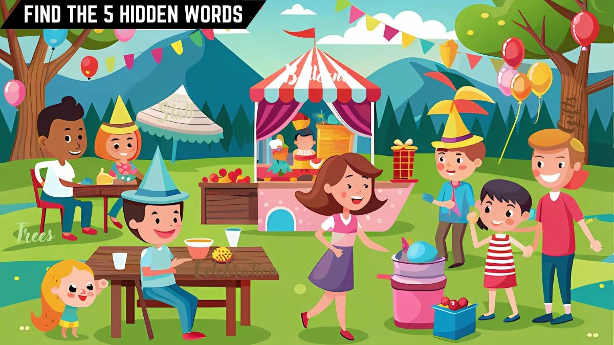 Genius IQ Test: Only 10/10 Vision People Can Spot the 5 Hidden Words in this Birthday Party Image in 12 Secs