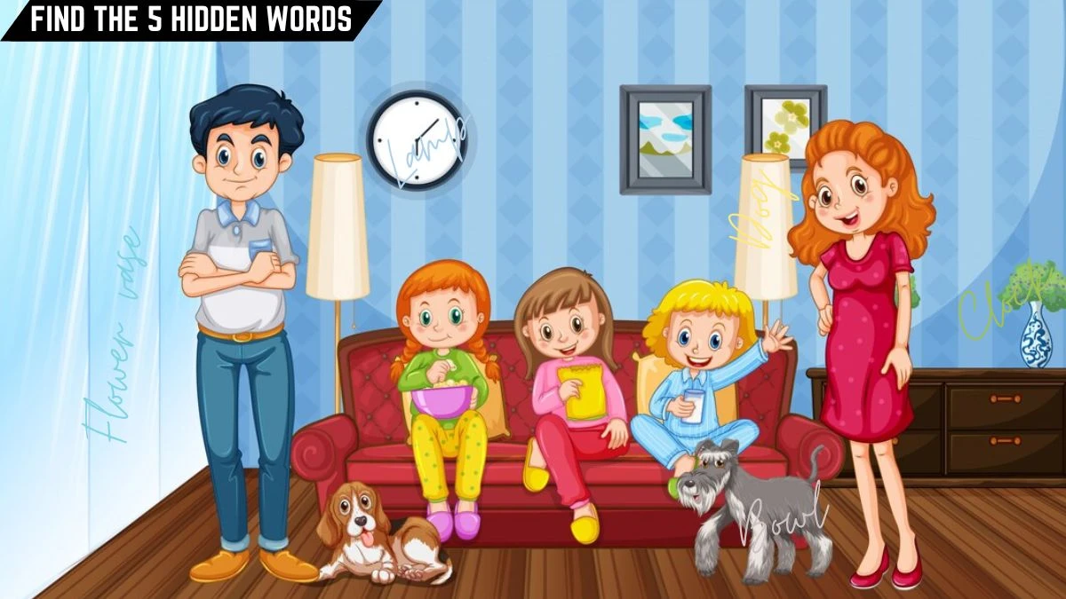 Genius IQ Test: Only 5 out of 10 can spot the 5 Hidden Words in this Family Picture in 10 Secs