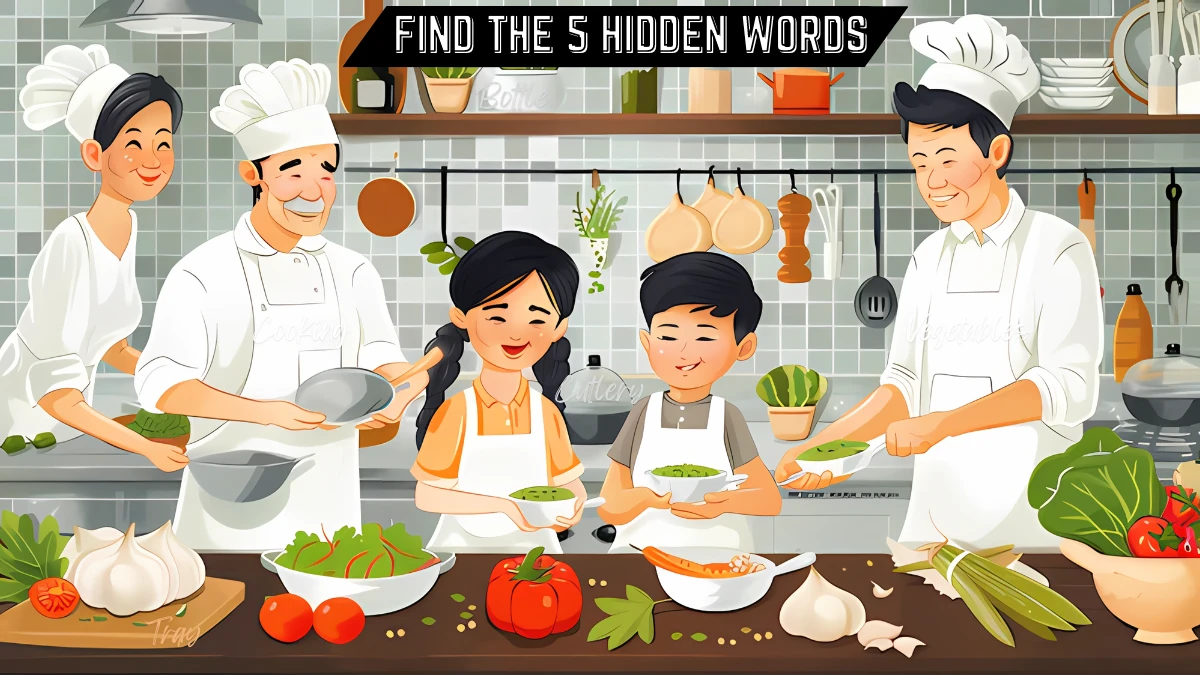 Genius IQ Test: Only Genius Can Find the Hidden 5 Hidden Words in this Kitchen Image in 10 Secs