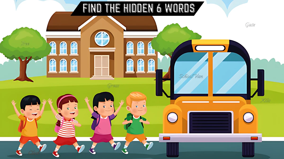 Genius IQ Test: Only Genius Can Spot the 6 Hidden Words in this School in 14 Secs