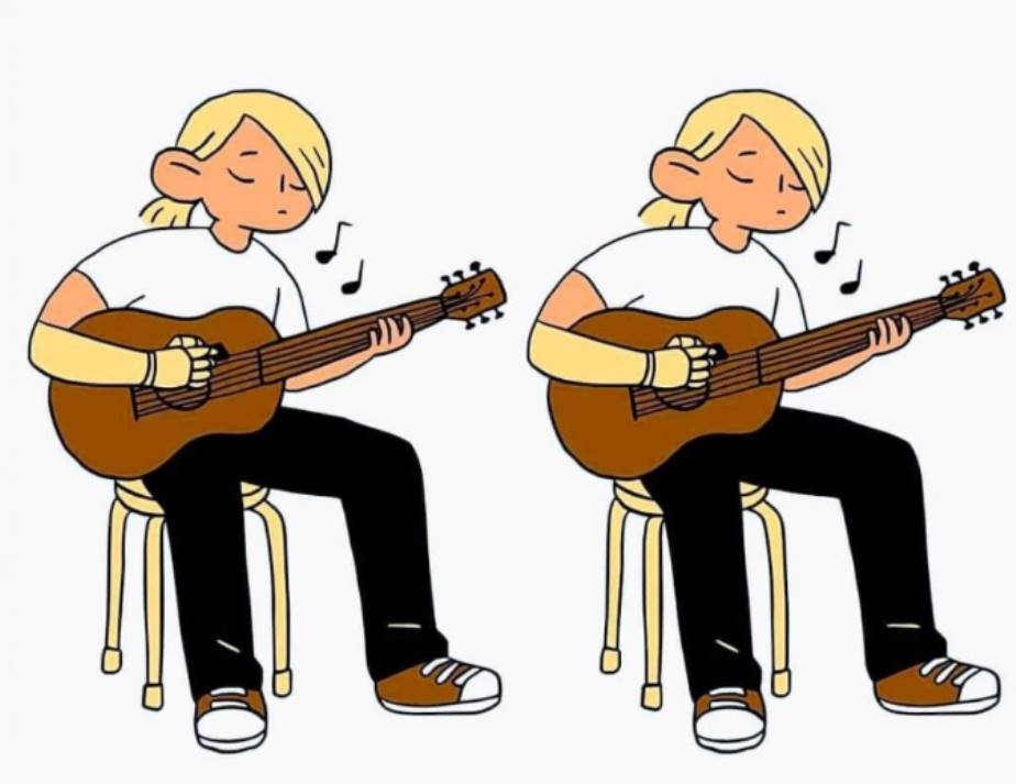 In 14 seconds  identify the difference concealed in the guitarist’s picture. Many users can’t spot it