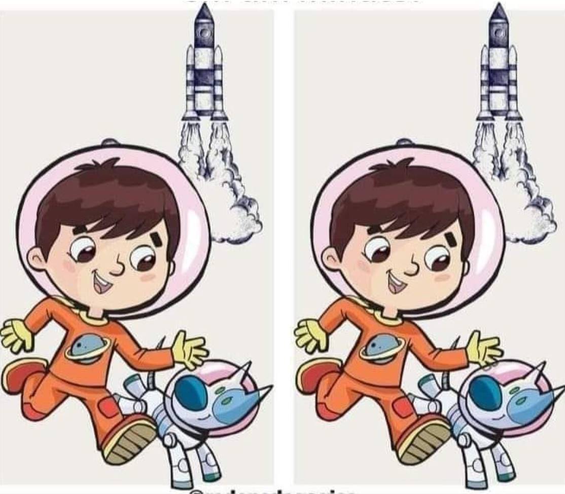 In 14 seconds, spot the only difference concealed in the most adorable little astronaut’s picture