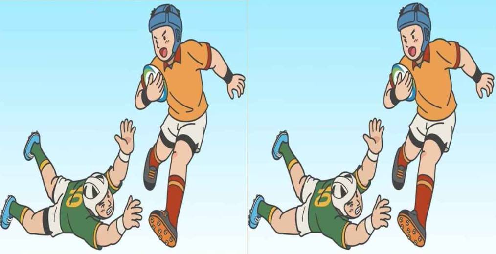 In 17 seconds, identify 3 differences between the photos of the rugby players! Take this challenge!