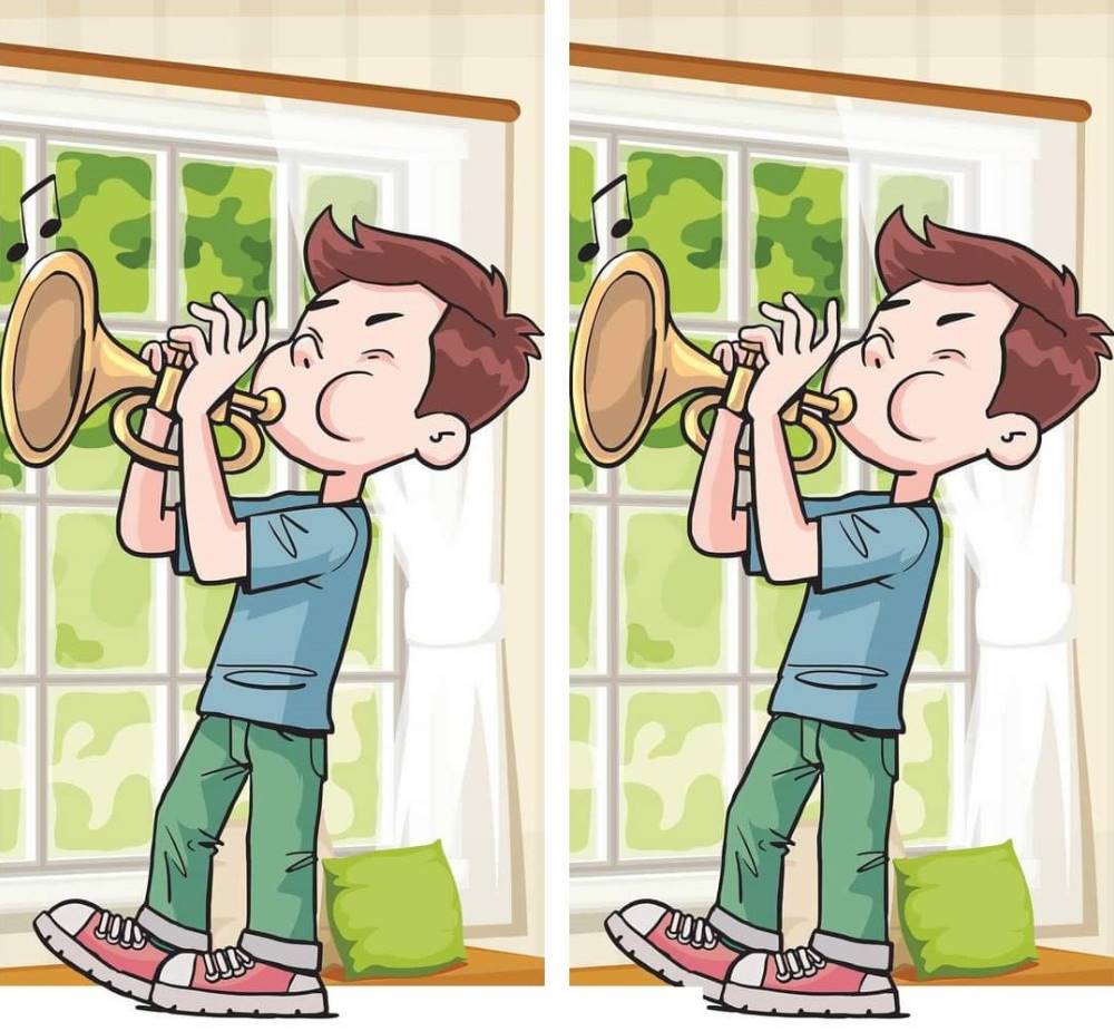 In eighteen seconds, try to identify the subtle difference in the trumpeter boy’s photo.