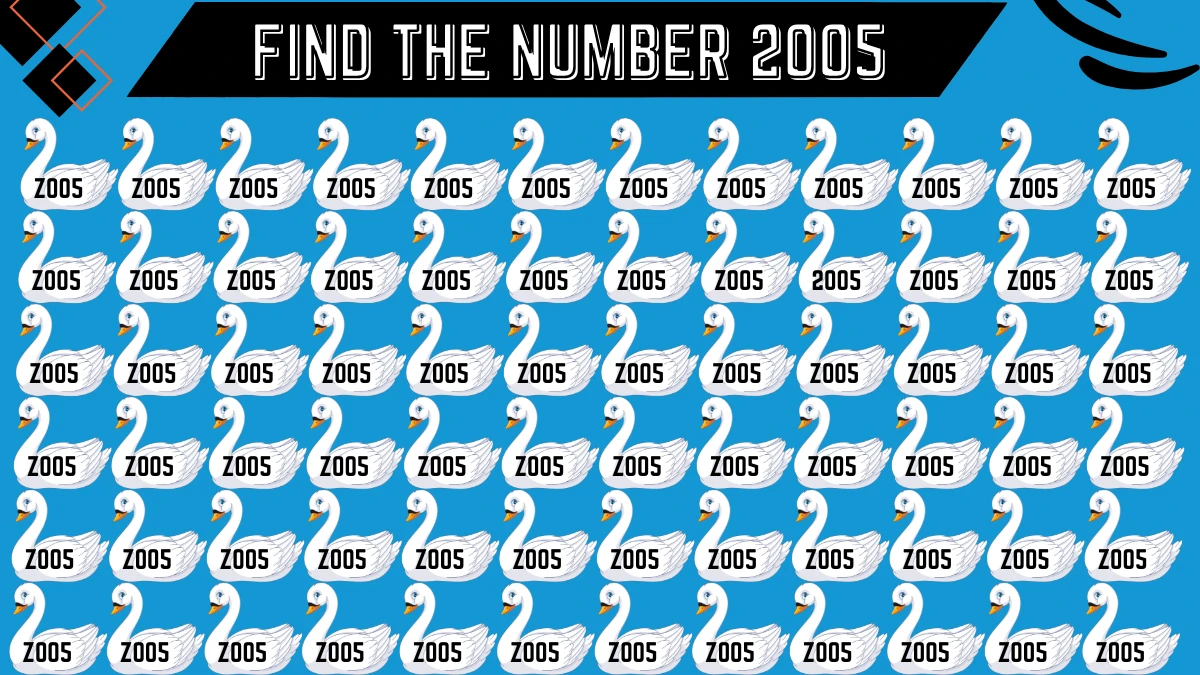 Number Illusion Challenge for Geniuses: Only Geniuses Can Spot the Number 2005 in this Swan Image in 7 Secs