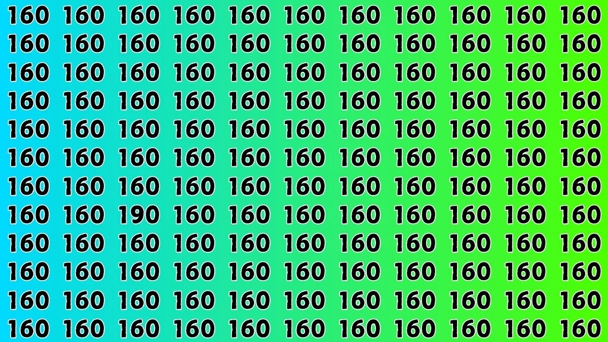 Observation Brain Challenge: Only Extra Sharp Eyes Can Spot the Number 190 among 160 in 9 Secs