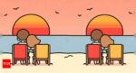 Optical Illusion: Find 3 differences between the couple watching sunset |