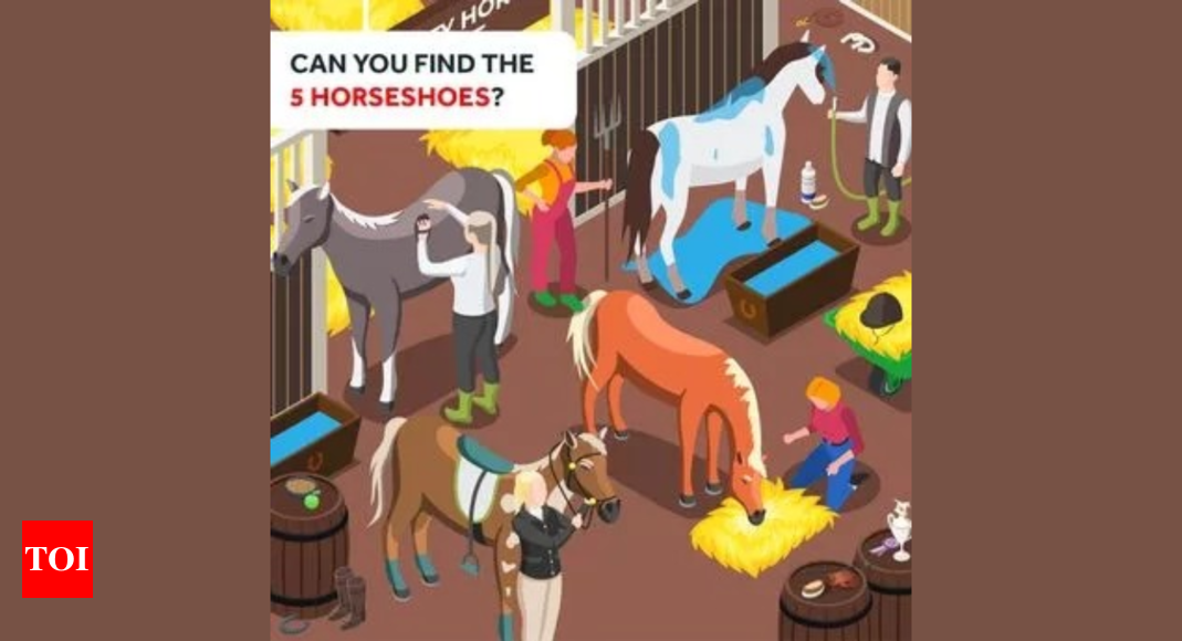 Optical Illusion: Only those with sharp vision can find the 5 horseshoes hidden in this image