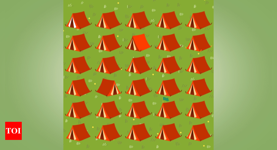 Optical Illusion: Test your brain's sharpness by spotting 6 odd tents in this picture |