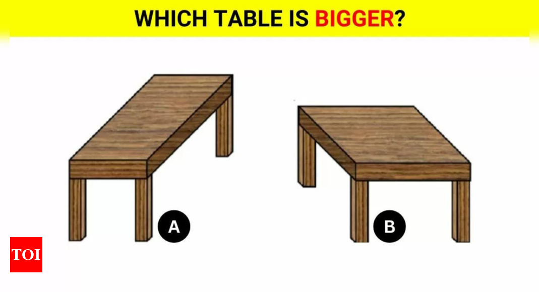 Optical Illusion: Use your high IQ to tell which table is bigger |