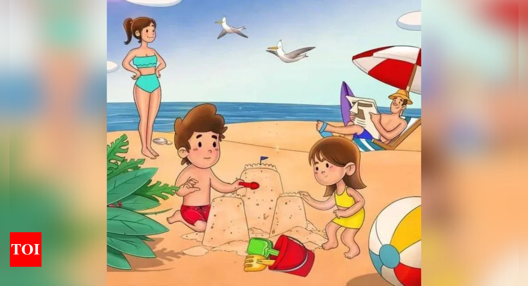 Opticle illusion: Save the children by spotting the hidden crab on this beautiful beach |