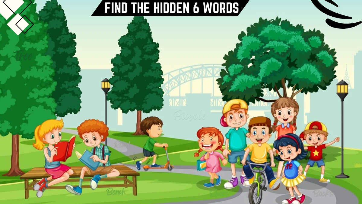 Picture Puzzle IQ Test: Only Genius Can Find the Hidden 6 Hidden Words in this Park Image in 10 Secs