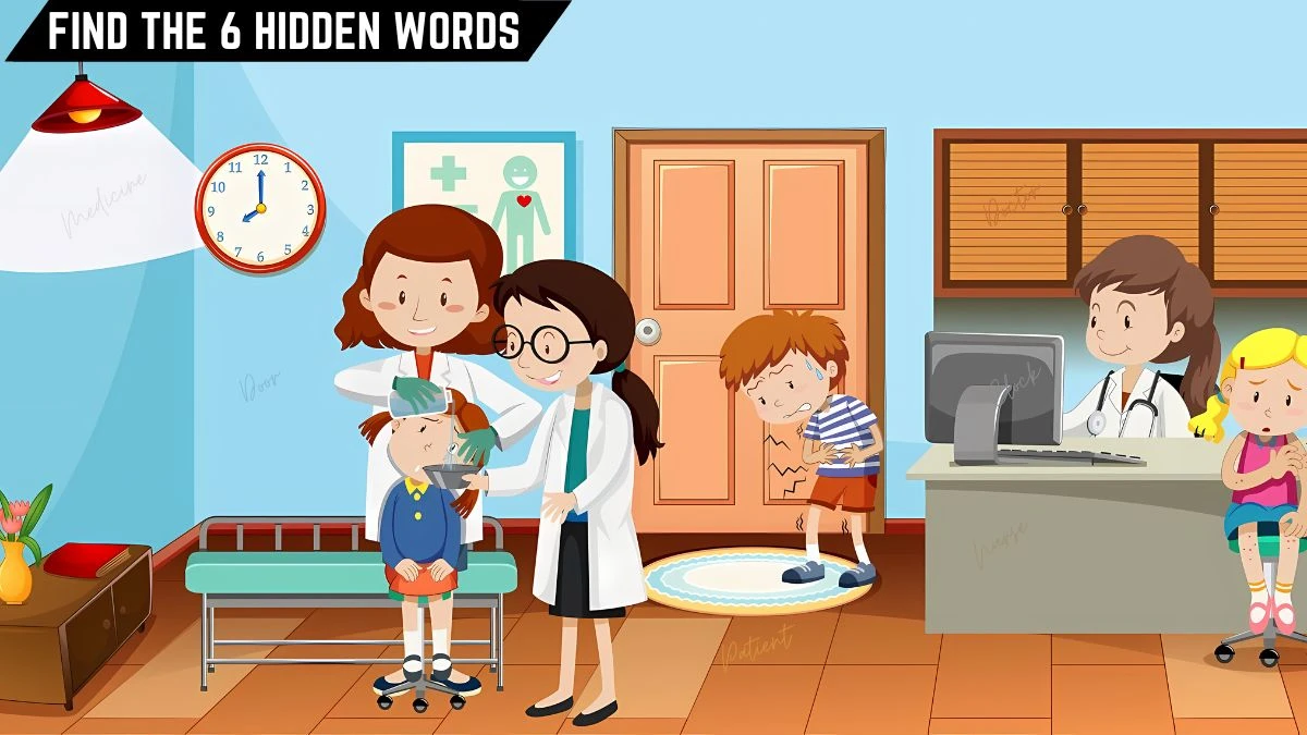 Puzzle IQ Test: Only a genius can spot the 6 Hidden Words in this Hospital Image in 10 Secs