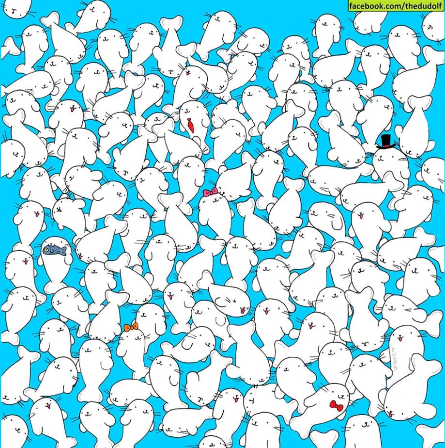 Quick test: find the marshmallow among the bunnies in 7 seconds.