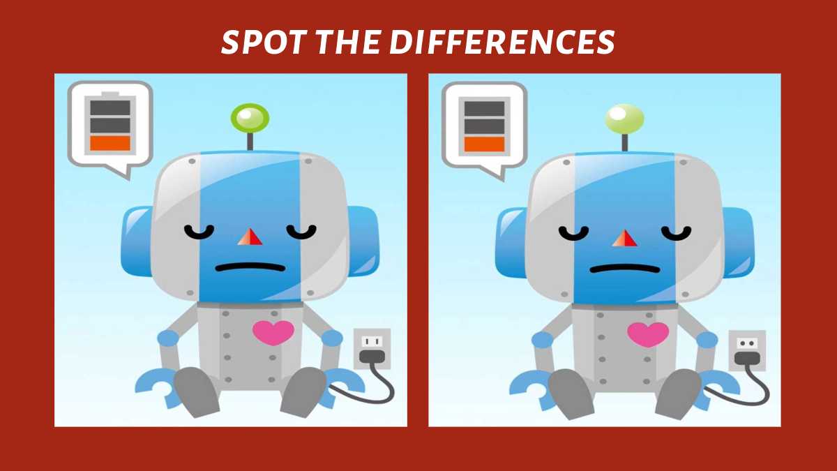 Spot 3 differences between the robot pictures in 16 seconds!