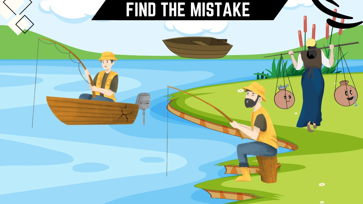 Spot the 2 Mistakes Picture Puzzle IQ Test: Only Genius Can Spot the 2 Mistakes in this Fishing Image in 10 Secs