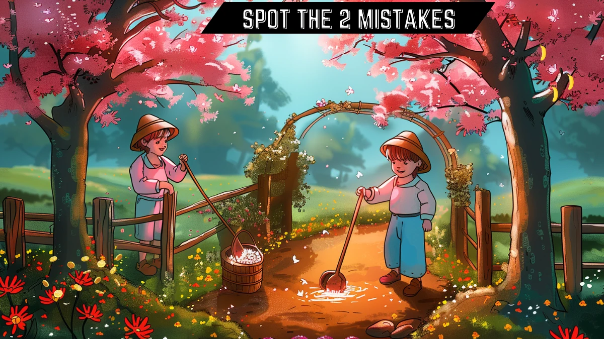 Spot the 2 Mistakes Picture Puzzle IQ Test: Only a genius can spot the 2 mistakes in the gardening Image in 10 seconds!