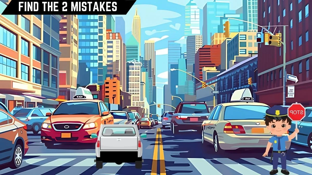 Spot the 2 Mistakes Picture Puzzle: Only People with detective Minds Can Spot 2 Mistakes in this Road Image in 10 Secs