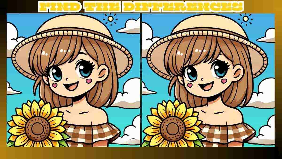 Spot the 3 Differences in Girl With Sunflower Picture – Beat the 21-Second Challenge!