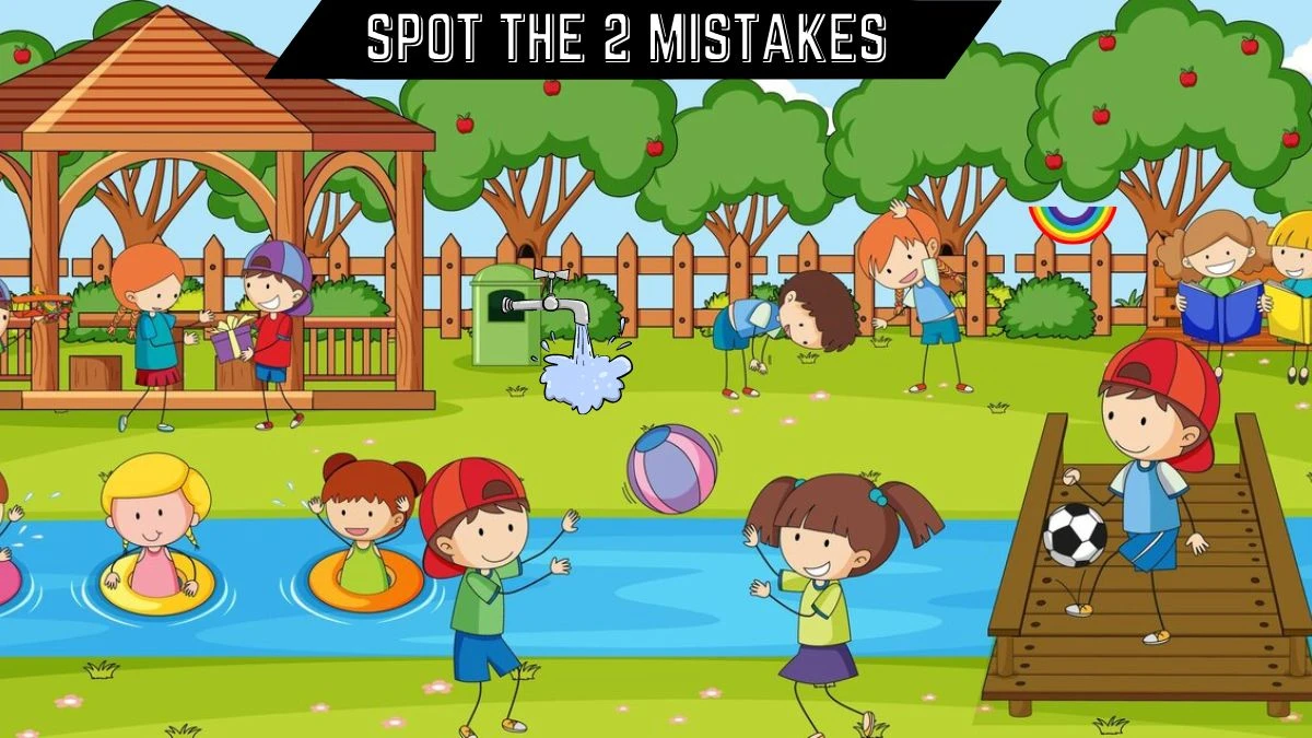 Spot the Mistake Picture Puzzle IQ Test: Only Puzzle Champions Can Spot the 2 Mistakes in  this Children