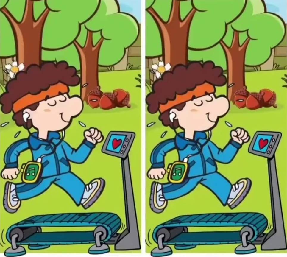 Take 14 seconds to run on a treadmill and try to identify the hidden differences in the photo