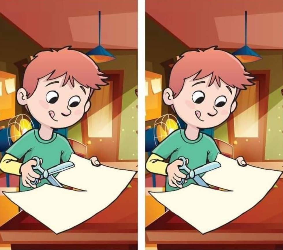 The two images of a school boy hide one difference. Will 10 seconds be enough for you to spot it?