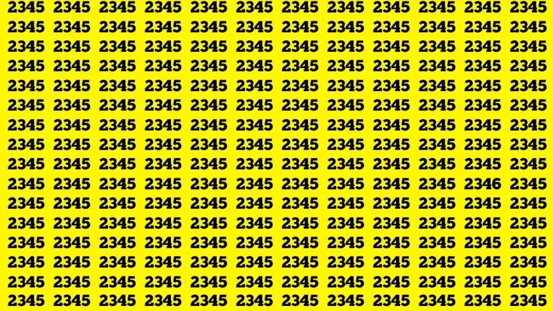 Train your brain and vision with this unique IQ test! Find the number 2346 among 2345s.