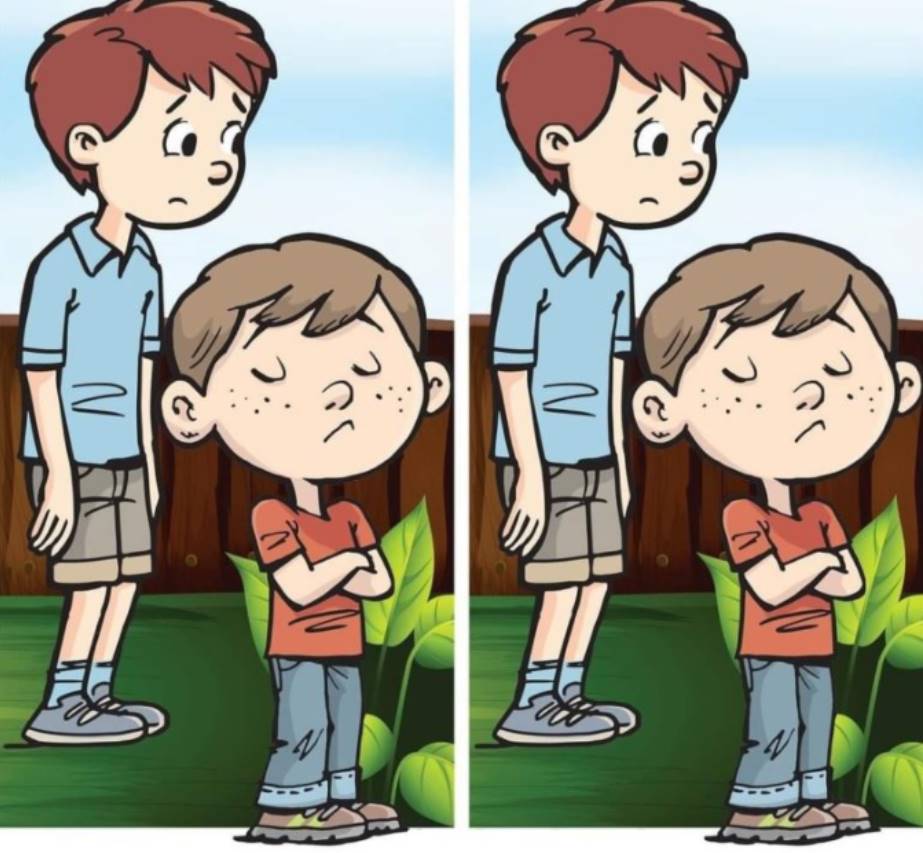 Try to spot the differences between the two boys’ pictures in 14 seconds