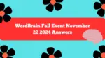 WordBrain Fall Event November 22 2024 Answers Updated