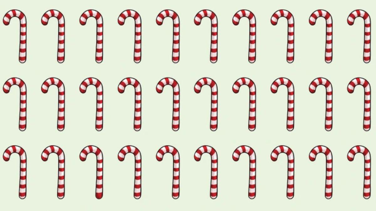 Brain Teaser IQ Test: Can You Spot the Odd Christmas Candy Cane in 5 Seconds?