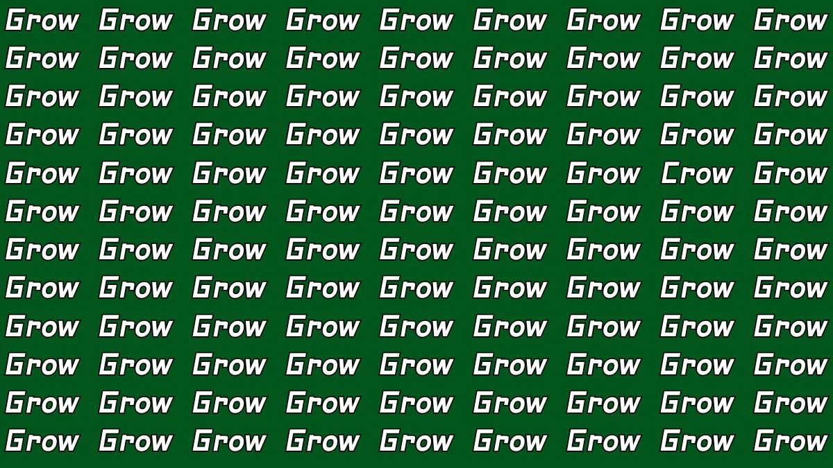 Brain-Teaser: If you have Sharp Eyes Spot the Word Crow among Grow in 10 Secs