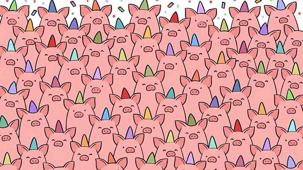 Brain Teaser: You Have 9 Seconds to Spot the Three Pigs Without Caps. Hurry!