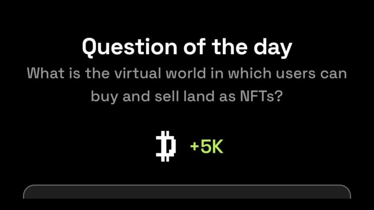 Dropee question of the day code 12 December What is the virtual world in which users can buy and sell land as NFTs?