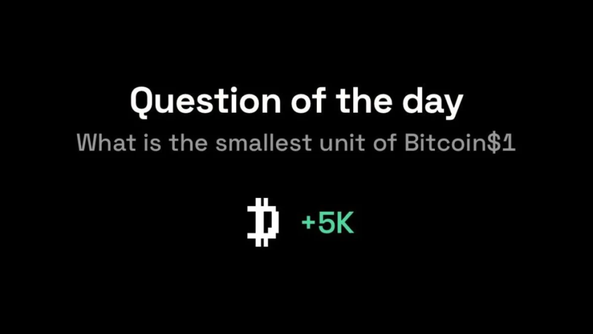 Dropee question of the day code 20 December What is the smallest unit of Bitcoin$1