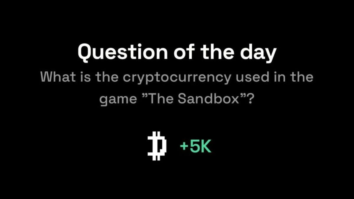 Dropee question of the day code 26 December What is the cryptocurrency used in the game “The Sandbox”?