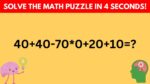 IQ Test: Can You Solve This Math Puzzle in 4 Seconds?