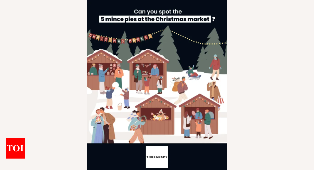 Only those with exceptional observation skills can spot hidden pies in this Christmas market