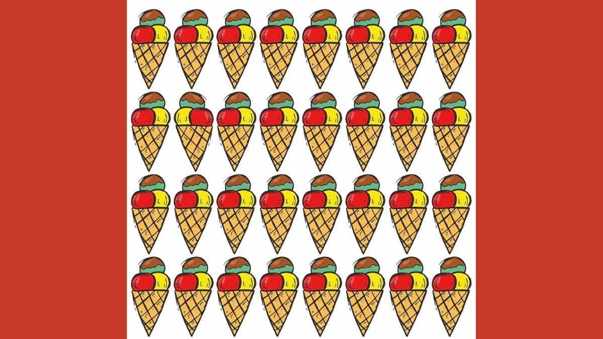 Optical Illusion IQ Test: Which Ice Cream is Different? Find in 6 Seconds!