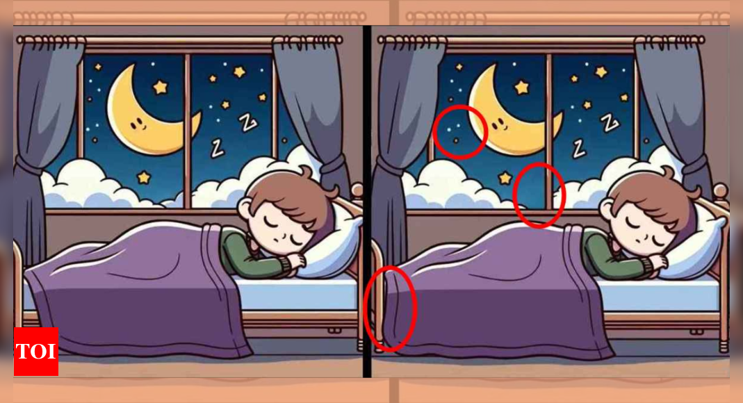 Optical Illusion: Only sharpest eyes can spot the 3 differences in this sleeping boy image |